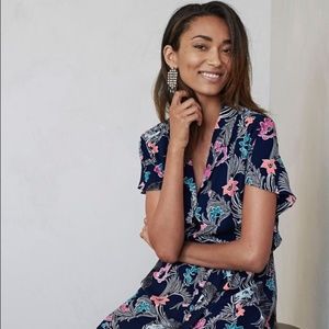 Banana Republic Floral Kimono Style Belted Dress